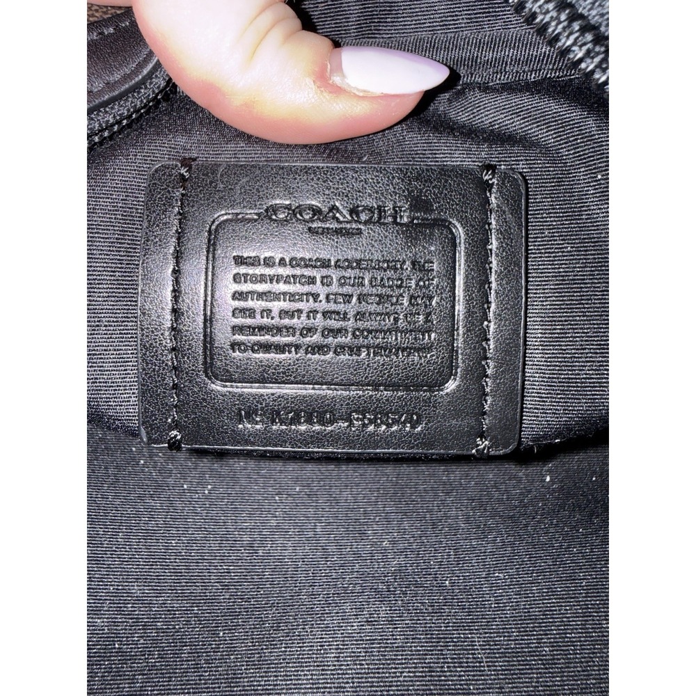 COACH Signature Toiletry Travel Bag Dopp Kit Pouch Coated Canvas Walnut Black - Picture 10 of 16